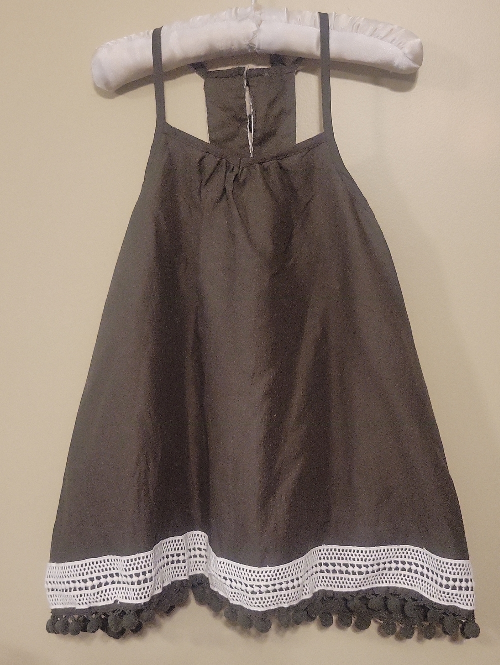 Tommy Bahama Olive Girls Sundress Or Top with White Crochet Trim